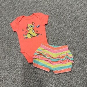 Disney Baby Simba Onesie and Ruffle Shorts Set Size 6 Months The Lion King